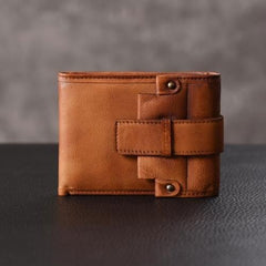 Handmade Mens Cool billfold Leather Wallet Men Small Slim Wallets Bifold for Men - imessengerbags