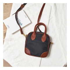Fashion Nylon Leather Mens Womens Black Small Square Side Bag Messenger Bags Small Handbag for Men Women