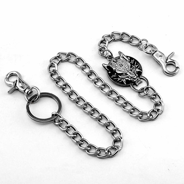 Cool Wolf Mens Punk Pants Chain Wallet Chain Long Biker Wallet Chain For Men - imessengerbags