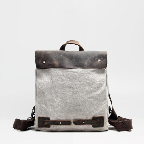 Cool Canvas Leather Mens Womens White Small College Computer Backpack Green Travel Backpack for Men - imessengerbags
