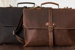 Vintage Mens Leather Briefcase Business Handbag Shoulder Bags For Men - imessengerbags