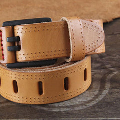 Genuine Leather Punk Rock Biker Trucker Mens Belt Men Black Coffee Belt for Men - imessengerbags