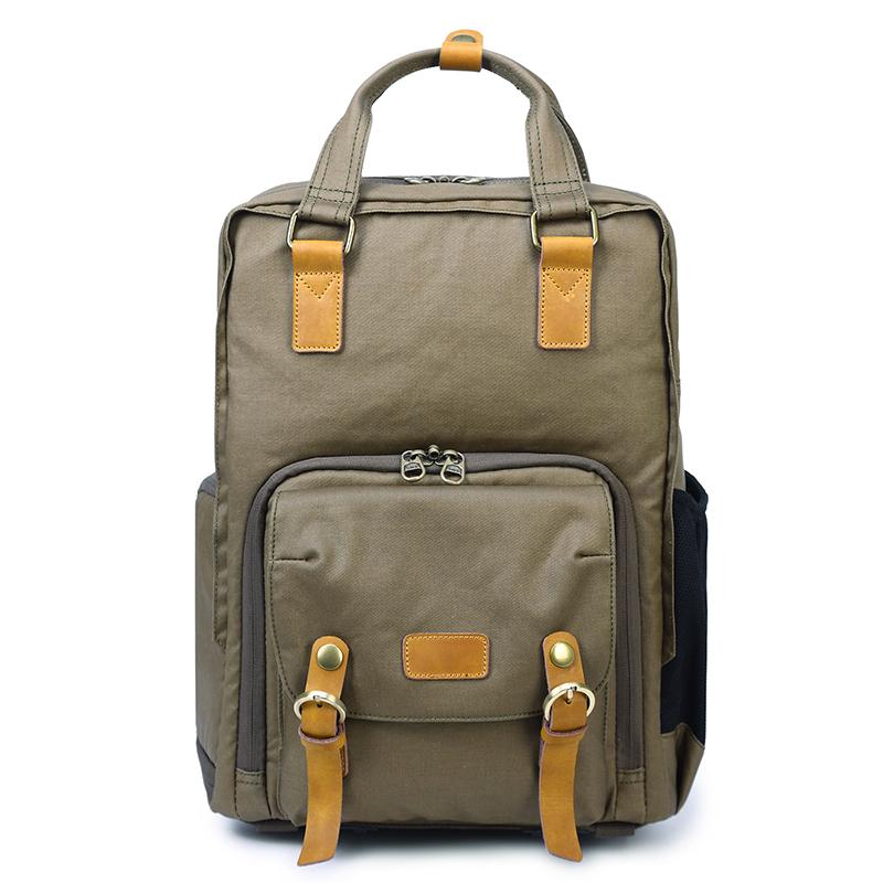 CANVAS WATERPROOF MENS 15'' CANON CAMERA BACKPACK LARGE NIKON CAMERA BAG DSLR CAMERA BAG FOR MEN - imessengerbags