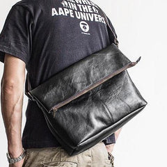 Genuine Leather Mens Cool Messenger Bag iPad Bag Chest Bag Bike Bag Cycling Bag for men - imessengerbags