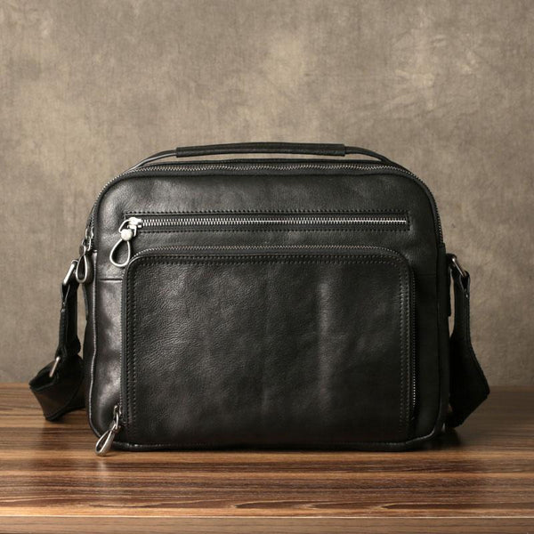 Genuine Leather Mens Cool Messenger Bag Briefcase Work Bag Business Bag for men - imessengerbags