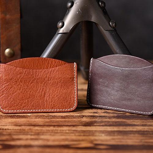 Handmade Mens Cool billfold Leather Wallet Men Small Card Slim Wallets Bifold for Men - imessengerbags