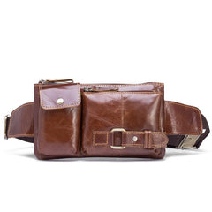 Cool LEATHER MENS BELT BAG FANNY BACK WAIST BAGs FANNY BAGS FOR MEN