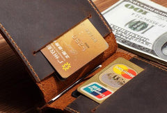 Handmade Genuine Leather Wallet billfold Leather Wallet Slim Bifold Wallet Bag For Mens - imessengerbags