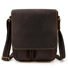 Cool Coffee LEATHER MENS 10 inches Vertical iPAD BAG COURIER BAG Brown MESSENGER BAG FOR MEN