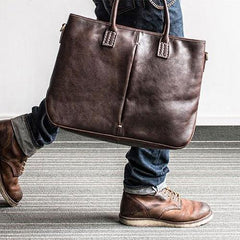 Genuine Leather Mens Briefcase Messenger Bag Laptop Bag Shoulder Bag for men