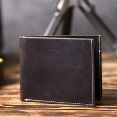 Handmade Leather Mens Cool Wallet Men Slim Wallets Front Pocket Wallet for Men - imessengerbags