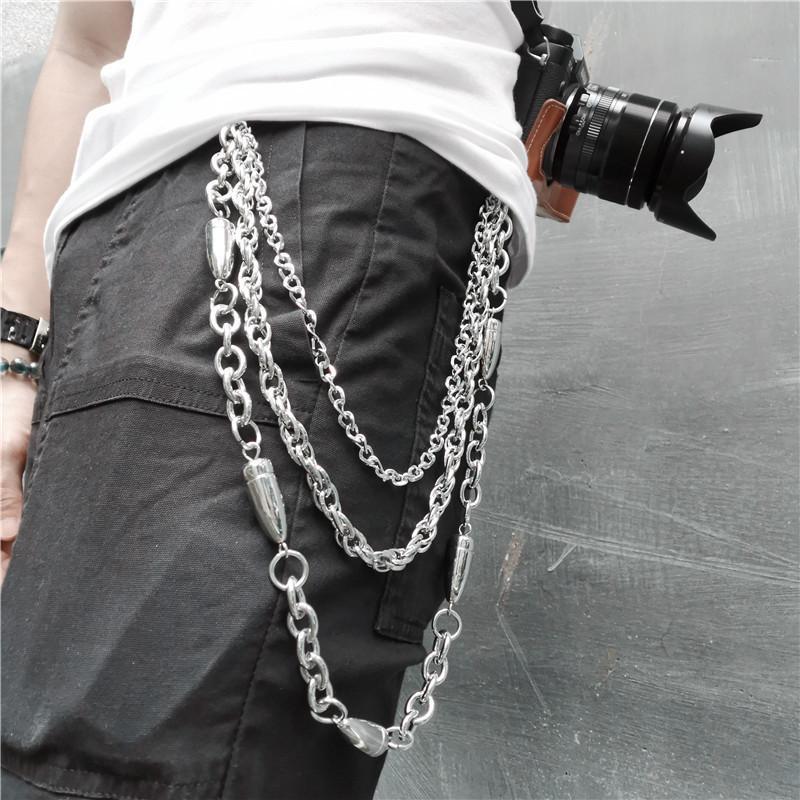 Badass Punk Mens Triple Long Bullet Wallet Chain Pants Chain Jeans