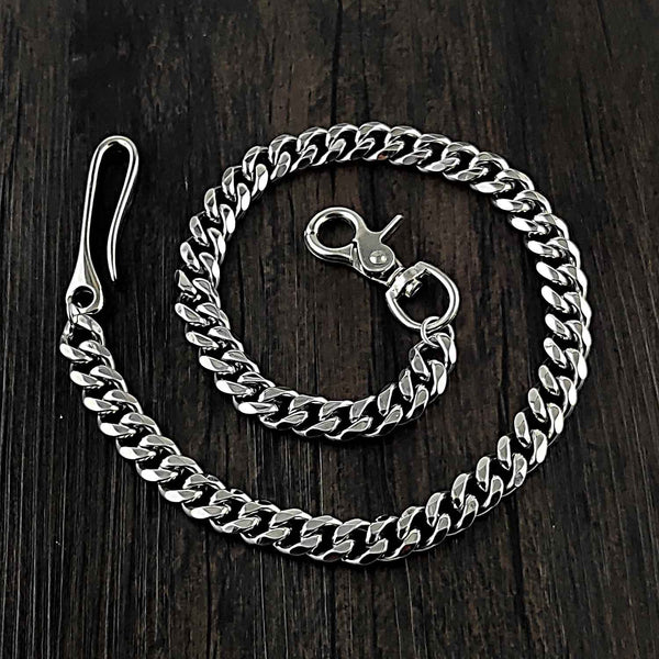 19'' SOLID STAINLESS STEEL BIKER SILVER WALLET CHAIN Sliver LONG PANTS CHAIN Jeans Chain Jean Chain FOR MEN