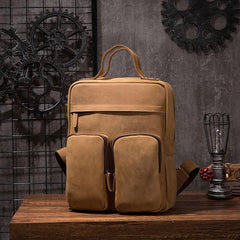 Cool Vintage Mens Leather School Backpack Satchel Backpack Leather Travel Backpack for Men
