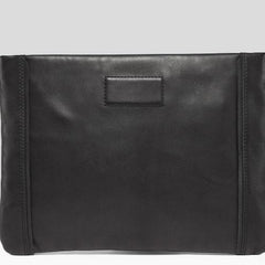 Genuine Leather Mens Clutch Cool Slim Wallet Zipper Clutch Wristlet Wallet for Men