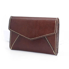 Leather Mens Card Wallet Front Pocket Wallet Envelope Cool Small Change Wallet for Men