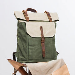 Cool Canvas Gray Travel Bag Mens Backpack Canvas Canvas School Bag for Men
