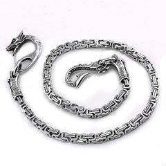 Cool Silver Dragon Stainless Steel Wallet CHain Long Biker Wallet CHain Jeans Chain Jean Chain For Men - imessengerbags