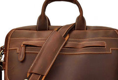 Vintage Cool Leather Briefcase Handbag Business Briefecases Shoulder Bag for men