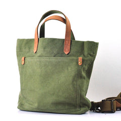 Simple Leather Canvas Womens Mens Small Tote Shoulder Bag Messenger Bag Canvas Handbag For Men Women - imessengerbags