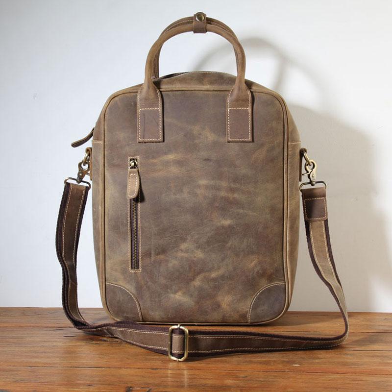 Handmade Leather Mens Cool Backpack Bag Messenger Bag Briefcase Work Bag Laptop Bag for men