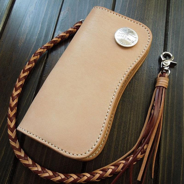 Handmade Leather Biker Wallet  Mens Cool Chain Wallet Trucker Wallet with Chain - imessengerbags