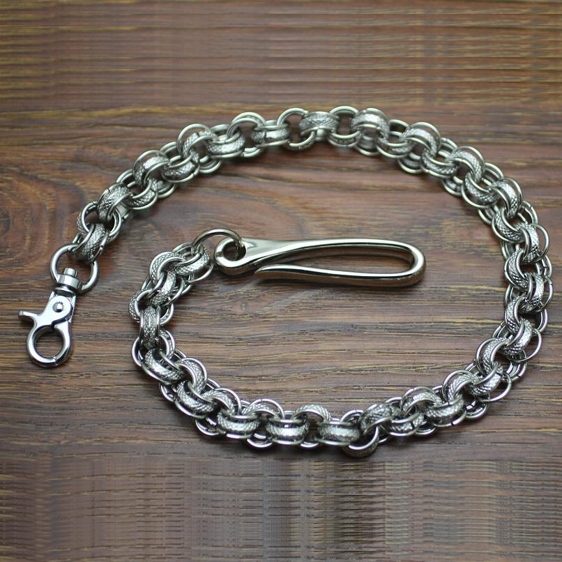 Cool Men's Handmade 3D Stainless Steel Pants Chain Biker Wallet Chain For Men - imessengerbags