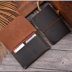 Vintage Brown Leather Men's Passport Wallet Black Travel Wallet Card Wallet For Men - imessengerbags