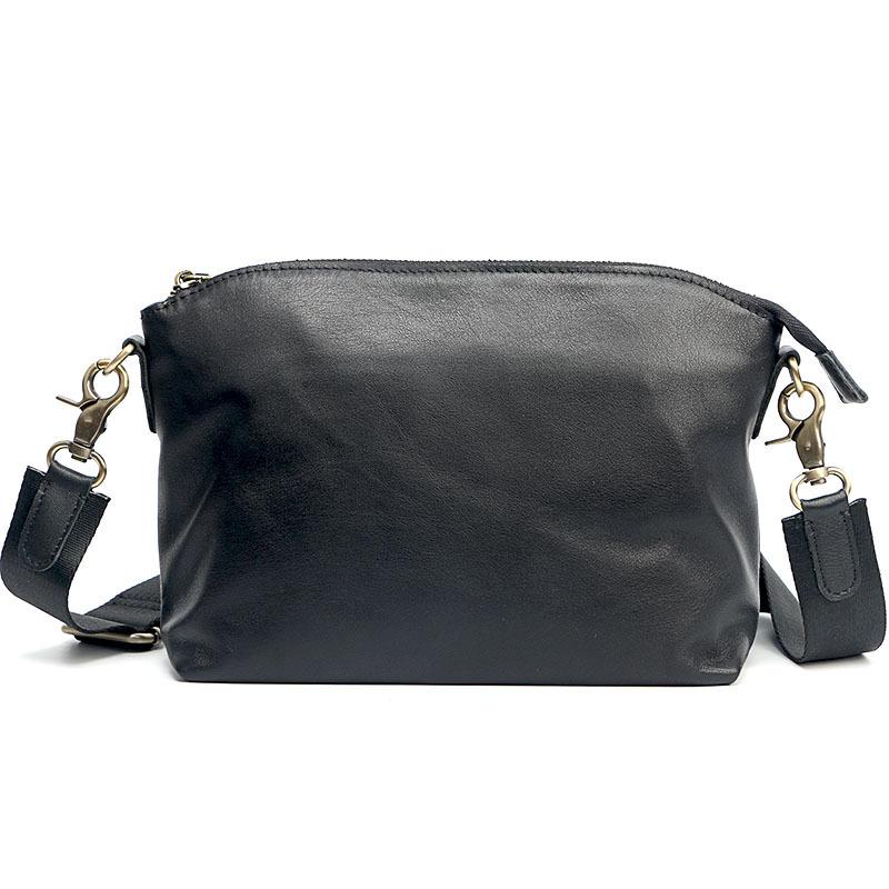 Brown Leather Mens Casual Small Courier Bags Messenger Bag Black Postman Bag For Men - imessengerbags