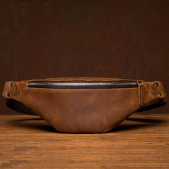 Vintage Brown Mens Leather Mens Fanny Pack Brown Waist Bag Hip Pack Belt Bag Bum bag for Men