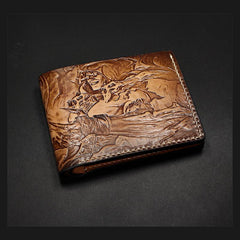 Handmade Leather Tooled League of Legends LOL Vladimir The Crimson Reaper Mens billfold Wallet Cool Leather Wallet Slim Wallet for Men - imessengerbags