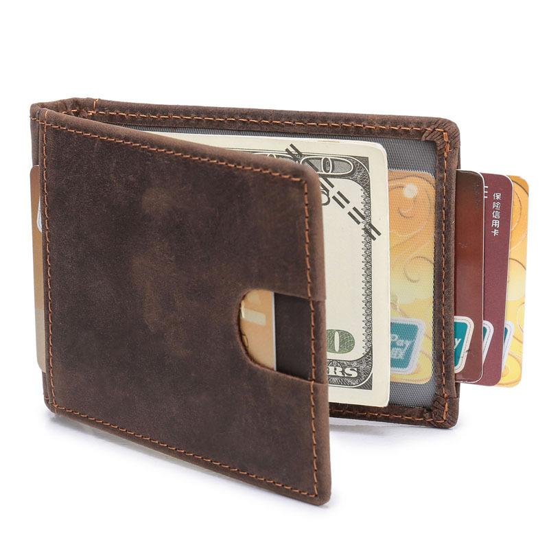 RFID Leather Slim Mens Small Wallet billfold Bifold Wallet Front Pocket Wallet for Men - imessengerbags
