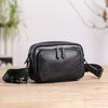 Casual Black Leather MENS Small Side Bags Black Messenger Bag Leather Courier Bag For Men