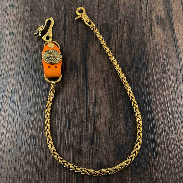 Gold Mens Wallet Chain Dragon Hook Brass Biker Wallet Chain Pants Chain For Men - imessengerbags