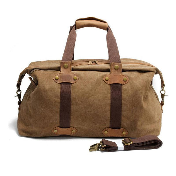 Mens Waxed Canvas Weekender Bag Canvas Travel Bag Shoulder Bag for Men - imessengerbags