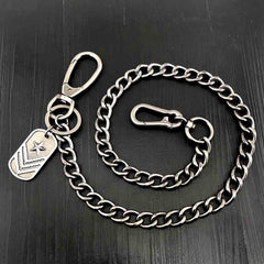 Cool Silver Tag Long Mens Pants Chain Military Tag Wallet Chain Jeans Chain Jean Chains For Men - imessengerbags