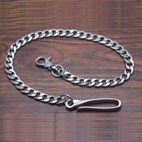 Cool Men's Handmade Silver Stainless Steel Pants Chain Biker Wallet Chain For Men - imessengerbags