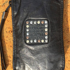 Handmade Genuine Leather Mens Clutch Cool Long Wallet Zipper Clutch Wristlet Wallet for Men - imessengerbags