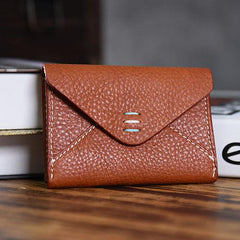 Handmade Mens Cool Short Leather Wallet Men Small Card Slim Wallets Bifold for Men