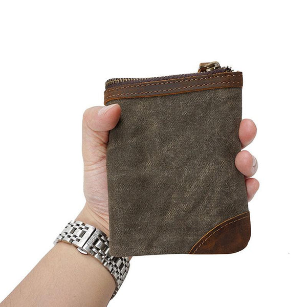 Mens Canvas Small Wallet for men Bifold Cool Men billfold Small Wallet - imessengerbags