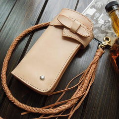 Handmade Leather Biker Wallet Mens Cool Chain Wallet Trucker Wallet with Chain - imessengerbags