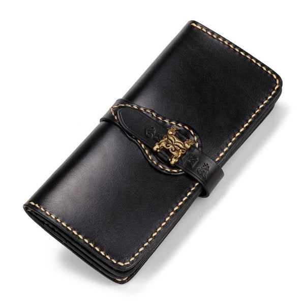 Handmade Leather Mens Clutch Cool Leather Wallet Long Phone Wallets for Men - imessengerbags