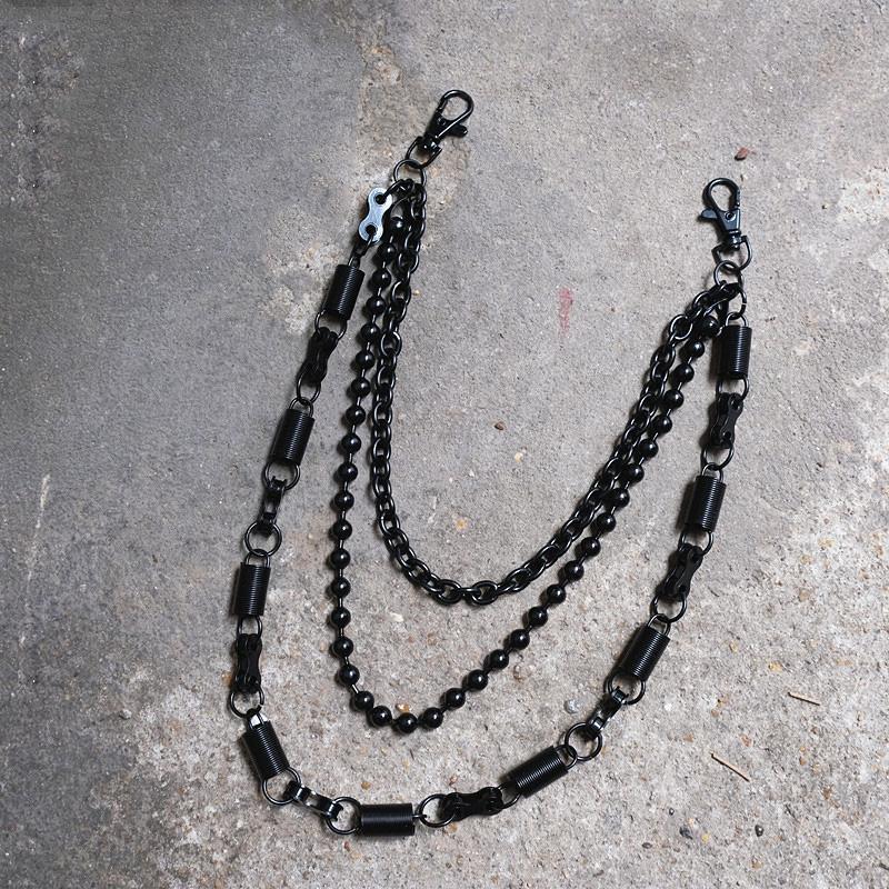 Cool Men's Black Triple Pants Chain Punk Wallet Chain Jeans Chain Jean Chain For Men - imessengerbags