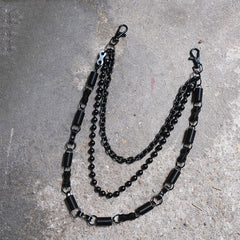 Cool Men's Black Triple Pants Chain Punk Wallet Chain Jeans Chain Jean Chain For Men - imessengerbags