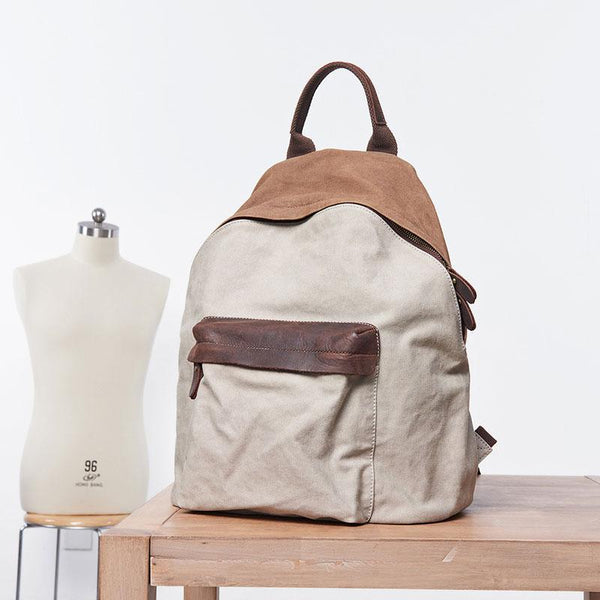 Cool Gray Canvas Travel Bag Mens Backpack Canvas Canvas School Bag for Men - imessengerbags