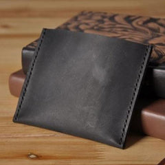 Handmade Mens Cool billfold Leather Wallet Men Small Card Slim Wallets Bifold for Men - imessengerbags