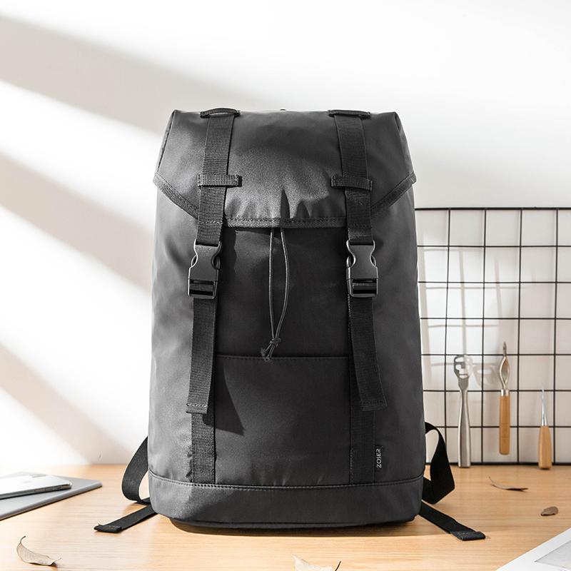 Black Cool Mens Nylon 15 inches Large Student Backpacks Hiking Backpacks Travel Backpacks Laptop Backpack for men - imessengerbags