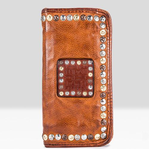 Handmade Leather Mens Cool Long Leather Wallet Zipper Clutch Wallet for Men