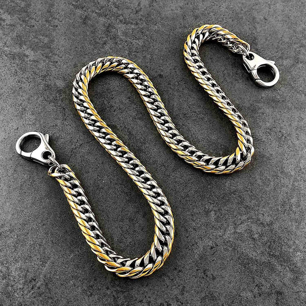 SOLID STAINLESS STEEL BIKER SILVER GOLD WALLET CHAIN 18‘â€?LONG PANTS CHAIN Jeans Chain Jean Chain FOR MEN - imessengerbags