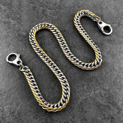 SOLID STAINLESS STEEL BIKER SILVER GOLD WALLET CHAIN 18‘â€?LONG PANTS CHAIN Jeans Chain Jean Chain FOR MEN - imessengerbags